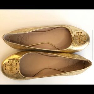 Tory Burch gold flats - size 8